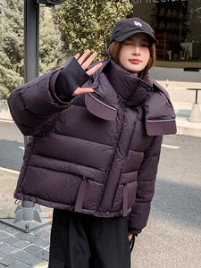 现货可推2025冬装新款加厚白鸭绒气质休闲宽松显瘦羽绒服女图片