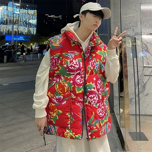 M3风东北大花棉马甲外套大码宽松加厚保暖外衣坎肩背心演出服图片
