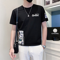 社会小伙2025新款夏季T恤男士短袖潮牌印花A313-1-5809-P4868，男装T恤，电商A313-1