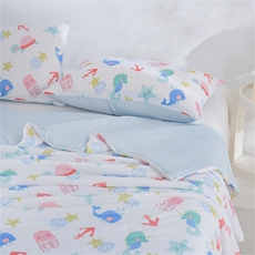 新款180克100%锦纶凉感丝数码印花天丝凉感夏被，被套/被芯，一起卖家纺