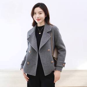 2025秋冬反季新款高品质简约风格百搭100%双面羊毛大衣,女装羊绒大衣,依嘟服饰