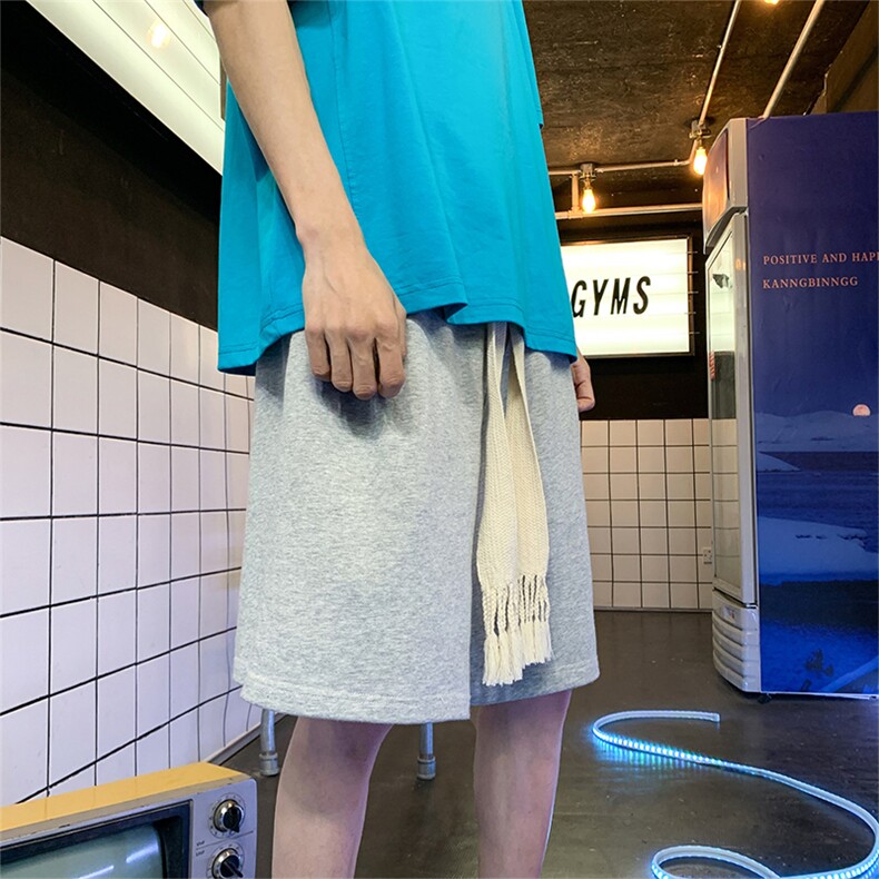 HX969TP35控价48夏季新品宽松纯色潮流休闲男ins港风复古阔腿裤,男装休闲裤,电商A102-1