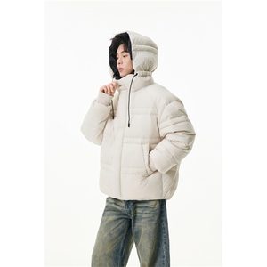 90%绒新标有报告连帽韩版宽松羽绒服上衣Y986/P350  现货图片