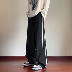 抖音品质秋季新款潮流条纹防水宽松冲锋裤B315-K24333-特p35控68，男装休闲裤，电商B315