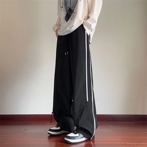 抖音品质秋季新款潮流条纹防水宽松冲锋裤B315-K24333-特p35控68图片