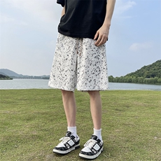 供视频~可二开扎染短裤男夏季五分裤K838特P30控55，男装牛仔裤，电商A309