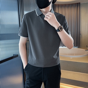主推款V领简约品质翻领短袖T恤Polo衫T0272-特P45控78图片
