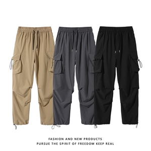 深度库存2026秋装中性风垂感抽绳束脚裤休闲裤宽松工装裤K259-P38图片