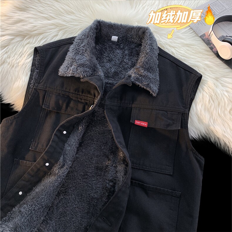 MJ208J-p68-限价98M-5XL抖音情侣棉马甲加绒大码羊羔毛cityboy，女装马甲，星座116