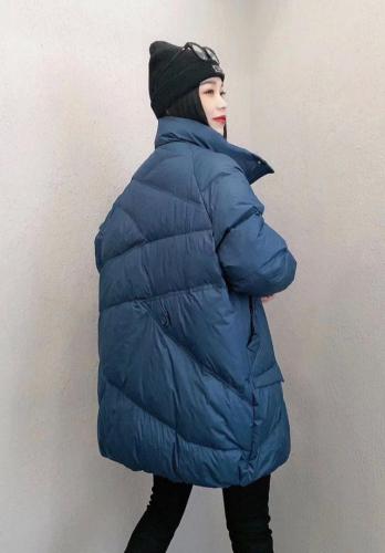 DG839欧货大口袋立领拉链百分百羽绒外套,女装,L·H·X