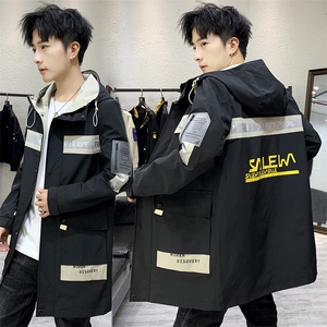 冬季 中长款连帽棉衣男 加绒夹克男 羊羔绒棉衣男 MY9921图片