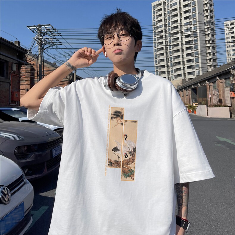 夏季新款抖音品质风印花短袖T恤dcm309-特批20控38,男装T恤,星座605(原A050)