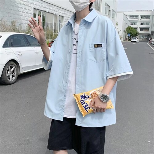 短袖衬衫春款男港风潮流C65P28，男装衬衫，星座1116-2