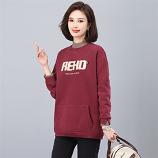 全年备货不下架~2023冬新款加绒卫衣中长款保暖上衣，女装卫衣/绒衫，忆绮罗