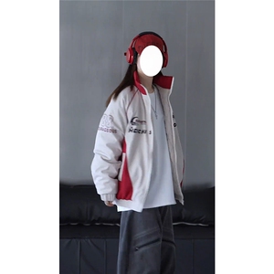 抖音视频截图只展示大货已到印花立领机车潮牌棉服77950特P85图片