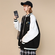 秋装新品潮宽松夹克棒球服男女2023中性风简约刺绣外套8013-P95，男装夹克，电商A441-1