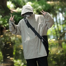 冲锋衣男美式休闲情侣外套春秋户外机能夹克宽松登山服JK7006，男装夹克，星座1116A-1（原606A）