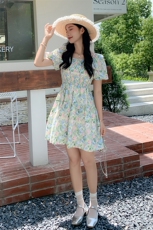 夏季新款碎花短款连衣裙B190-82373-P100-K148，女装连衣裙，一九零