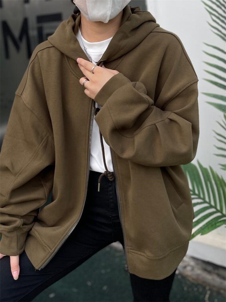秋款新款带帽拉链卫衣，女装卫衣/绒衫，JIAN.Z 简.站