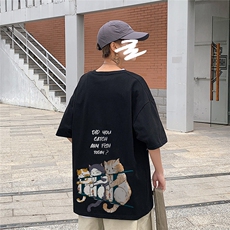 1港风印花情侣日系风潮大码M-5XL短袖T恤男DT7789P28控45，男装T恤，星座226-2
