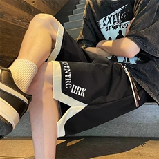 夏季美式潮牌撞色设计感五分裤男宽松直筒休闲短裤现货K8089-P25，男装牛仔裤，星座512-3