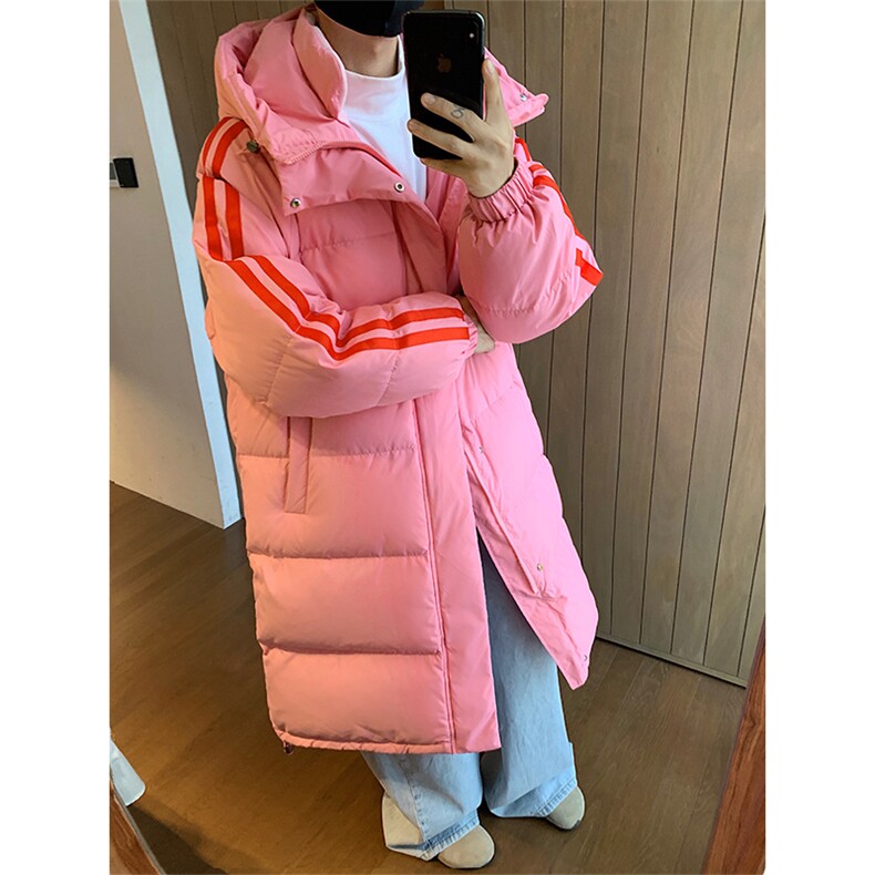 90%绒羽绒服 D5580-TP235328 多色可选休闲侧边条纹百搭外套图片
