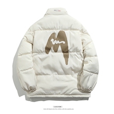 情侣棉衣新款立领面包服M字母棉服棉袄外套3352-P65控98量大有差，男装棉衣，星座207