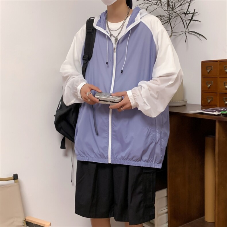 2024新款男女士情侣款防紫外线风衣外套皮肤衣防晒服A409-1,男装防晒衣,电商A409-1