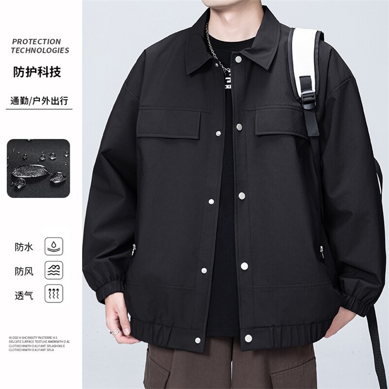 217-2-JK01-P65 防水冲锋衣男拼接撞色夹克工装外套图片