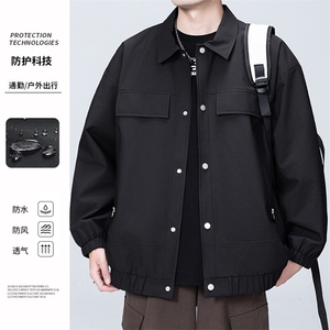 217-2-JK01-P65 防水冲锋衣男拼接撞色夹克工装外套图片