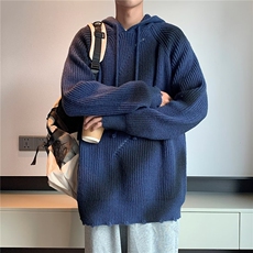连帽毛衣男冬季韩系慵懒风复古日系加厚外套秋冬R3119P65，男装针织衫/毛衣，星座1116-2