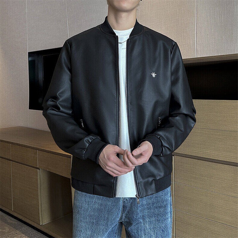 秋冬新品跨境男装PU皮夹克男士潮流修身机车服皮衣男潮流,男装皮衣,星座1409
