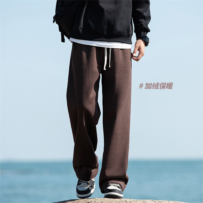 D2199-TP40控价58冬季加绒加厚休闲长裤时尚潮牌保暖羊羔绒裤子,男装休闲裤,电商A102-1