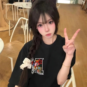 H0550-P35 前后毛巾秀夏季新款短袖T恤百搭图片