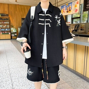 TZ24323-特P60风夏季潮短袖衬衣休闲短裤运动套装潮图片