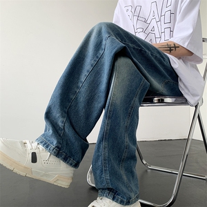 美式复古vibe裤子ins高街潮水洗牛仔裤男女宽松直筒裤GN8834-P45