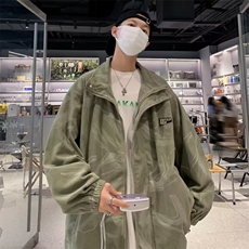 春秋灯芯绒翻领外套男休闲美式潮牌痞帅港风潮流刺绣W6013/P60，女装短外套，星座506