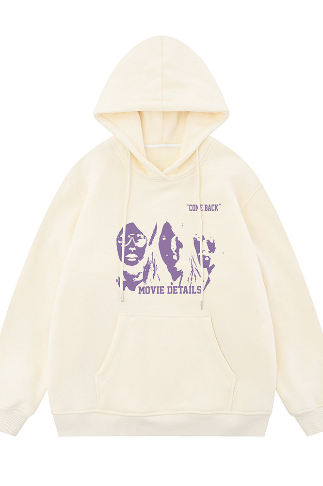 白底新款秋季时尚百搭宽松潮流字母印花连帽卫衣W6295P40控58,男装卫衣,电商A268-1