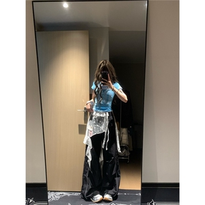 B3090-P46 银莲YINLIAN 美式复古字母印花阔腿休闲裤图片