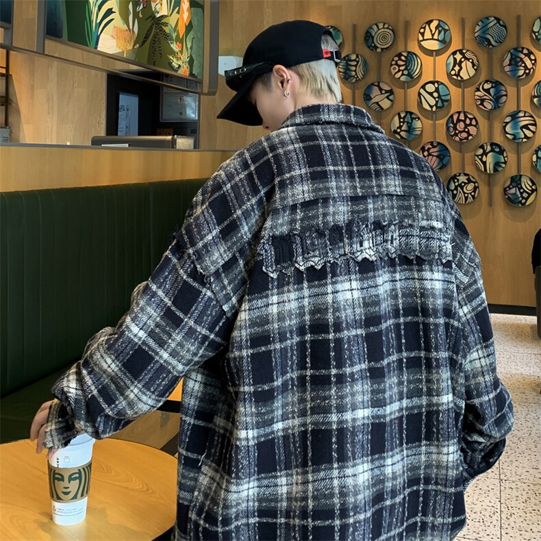 小香风外套男冬季加厚格纹衬衫设计感情侣工装夹克上衣JK550-P58,男装夹克,星座1008