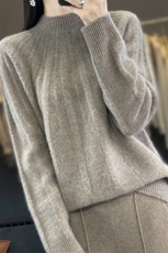 2024新款女装七针半高领秋冬装羊毛毛衣，女装羊毛衫，北娇羊绒