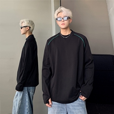 美式户外骑行长袖T恤男女秋季休闲宽松百搭打底衫8510-P30，男装T恤，电商C307