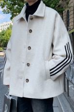 2025男士毛呢大衣港风潮流拼色呢大衣韩系夹克外套男潮YF802-P110，男装夹克，电商B295