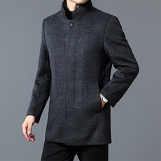 男士2023冬季新款商务休闲宽松毛呢大衣时尚毛绒大衣外套潮流男装，男装毛呢大衣，电商B212（原钱塘6029）