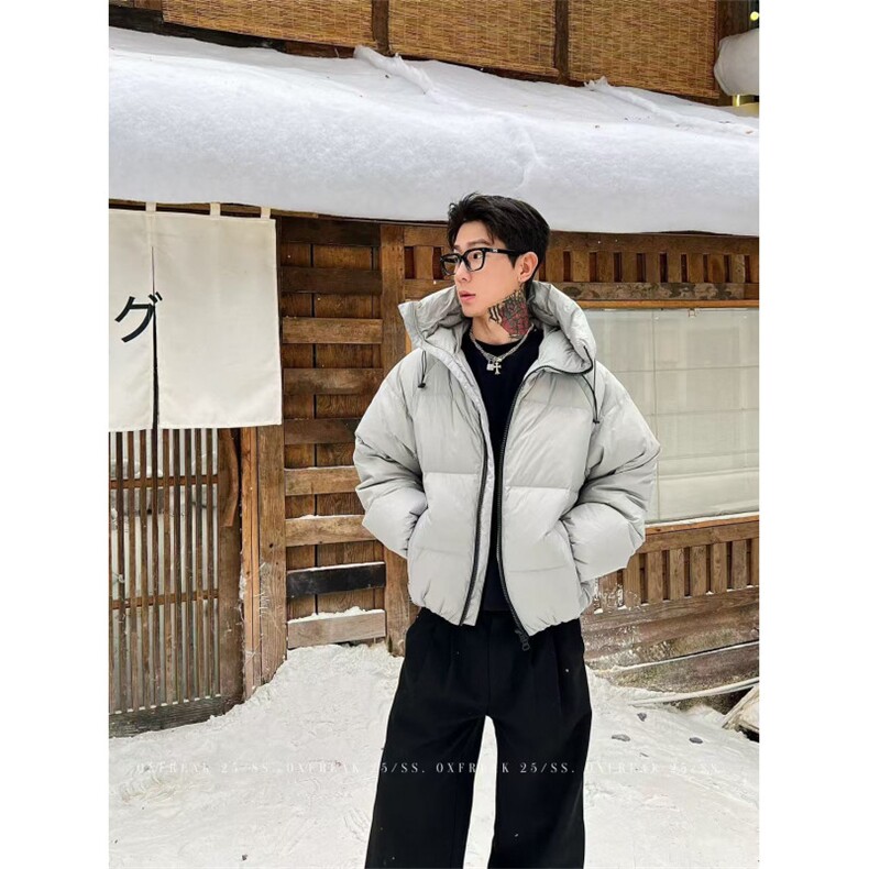90白鸭绒羽绒服男冬季加厚宽松连帽保暖面包服外套-Y001-特180,男装羽绒服,电商B289
