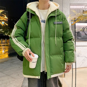 港风夜景潮牌新款织带连帽棉服潮流保暖棉衣M082-P100控139图片