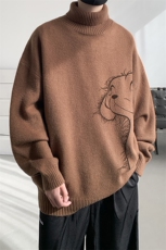 冬季美式潮牌高领毛衣翻领内搭男宽松大码外套MY9517，男装针织衫/毛衣，电商B316