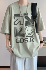 已注册/夏季内景重磅创意高街宽松短袖T恤男潮打底衫DT00598/P25，男装T恤，电商B316