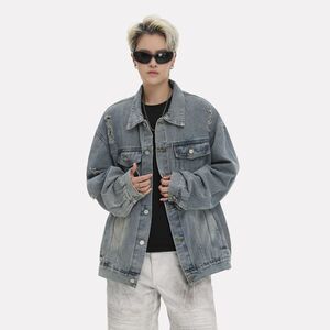 美式复古牛仔衣外套男秋冬褂子痞帅高级感XZ201-WT003P75