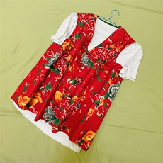 RM1情侣大花马甲双层团队服喜庆婚礼服M-5XL大码，男装背心/马甲，星座115A-1